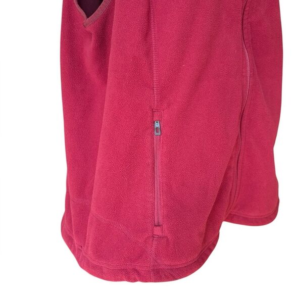 LL Bean Vest Red Fleece Full Zip Two Pocket Womens Size 1X - Picture 5 of 10